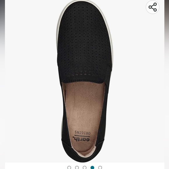 Earth Origins Eclipse Elin Black Perforated  Slip On Comfort Shoe Loafer - Picture 4 of 11